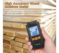 Medidor de humedad de madera digital 3 en 1 Analizador de contenido de agua de madera de alta precisión con luz de fondo de humedad de temperatura ambiente.