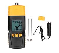 Medidor de Humedad de Madera, Probador de Humedad Multifuncional con Sonda de Agujas y 4 Niveles Ajustables - Alta Precisión, Medición de Temperatura y Humedad Ambiental, Portáti