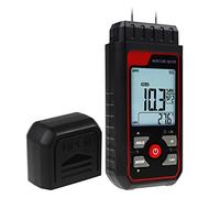 Medidor de humedad de madera tipo pin digital Detector de temperatura y humedad para madera, yeso, paneles de yeso, suelos de hormigón, materiales de construcción