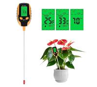 Medidor de humedad de suelo 5 en 1, prueba la humedad del suelo/humedad del suelo/iluminación ambiental/pH del suelo, sensor higrómetro para plantas de jardín, flores, cuidado del césped, agricultura