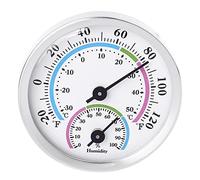Medidor de humedad de temperatura de 2 pulgadas, higrómetro analógico para interiores, oficina, hogar, habitación, exterior, no requiere batería, color verde