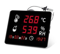 Medidor de Humedad de Temperatura Industrial, Monitor de Sensor Digital con Pantalla de Pantalla Grande Led, Temperatura: -40 a 100 ° C, Para Interiores/exteriores, Industriales, Invernadero