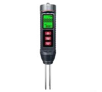 Medidor de humedad del suelo 3 en 1 para conductividad, pH y temperatura con retroiluminación LCD, sonda de 60 mm, 4 pilas LR44 (negro)