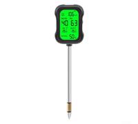 Medidor de humedad del suelo 6 en 1 con prueba de temperatura de pH y fertilidad para el cuidado del césped, pantalla LCD, 3 pilas AAA