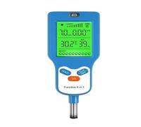 Medidor de humedad digital, Medidor digital 6 en 1 multifuncional de 90° for suelo, pH, temperatura, fertilidad, humedad, luz solar y detector de humedad.,para madera y cartón