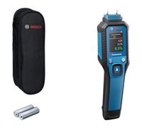 Medidor de humedad GMP 1-13 de Bosch Professional (basado en clavijas, mide 37 tipos de madera y 10 materiales de construcción, clasificación IP65, LCD de alto contraste, 2 pilas AA, bolsa)