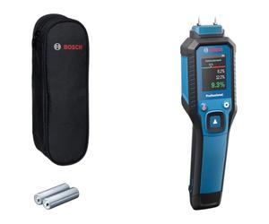 Medidor de humedad GMP 1-13 de Bosch Professional (basado en clavijas, mide 37 tipos de madera y 10 materiales de construcción, clasificación IP65, LCD de alto contraste, 2 pilas AA, bolsa)