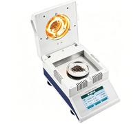 Medidor de humedad halógeno de 50 g/0,001 g con legibilidad de 1 mg, analizador de humedad de laboratorio de precisión del 0,02 % para pruebas de agricultura, medicina, plástico