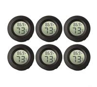 Medidor de humedad para mini medidor de humedad compacto de 4,5 x 4,5 cm | Sensor de precisión, medición de temperatura y humedad, pantalla LCD grande, diseño negro, longitud de borde de 4,5 cm