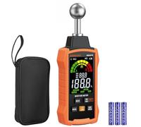 Medidor de Humedad para Paredes Recargable, Detector de Humedad sin Daños 5-40 mm, 5 Modos para Obra y Albañilería, Pantalla LCD Tricolor con Alarma Sonora y Función de Referencia REF