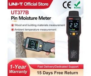 Medidor de humedad UNI-T UT377B Pin, probador de humedad de madera, medición de materiales de construcción y madera, Detector de humedad de madera, linterna LED UT377B