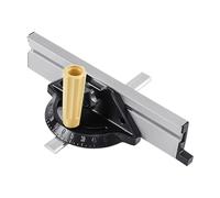 Medidor de inglete y valla de inglete de aluminio en ambos lados 60 en ángulo ajustable, medidor de parada de corte repetitivo para mesa de mesa, barra de empuje observada