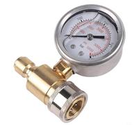 Medidor de lavado a presión, medidor de lavadora de alta presión de 5000 PSI, construcción de cobre de acero inoxidable, adaptador de conexión rápida de 3/8 pulgadas, diseño a prueba de golpes para