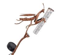 Medidor de lluvia de forma distintiva para terrenos, construcción de hierro alimentado por energía solar, con función LED, medidor de lluvia para patio