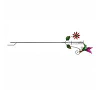Medidor de lluvia de vidrio con decoración de colibrí y marco de hierro inoxidable para patios, jardín al aire libre, medidor de lluvia