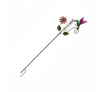 Medidor de lluvia de vidrio con decoración de colibrí y marco de hierro inoxidable para patios, medidor de lluvia de vidrio borosilicato