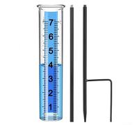 Medidor de lluvia para exteriores con marco de metal, diseño ajustable de 3 secciones, para patio de jardín, números grandes, medidor de clima fácil de leer, estaca resistente en forma de H, para todo