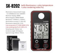Medidor de luz, medidor de iluminancia digital, comprobador de lux portátil, LCD, 0,5-300.000 Lux/Fc, luxómetro de bolsillo, fotómetro for cultivo de plantas.,Lecturas Precisas(SK-8202)