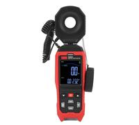 Medidor de Luz Medidor de Iluminancia Digital, Medidor de Temperatura Ambiente de Mano, Rango 200000 Sonda Giratoria Desmontable de 360 Grados Indicador de Luz y Sonido Luz