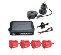Medidor de Masa de Aire Kit de sensor aparcamiento universal para coche, 12 V, 22 mm, 4 sensores, zumbador, radar marcha atrás, alerta sonora, sistema sonda indicadora(Red)