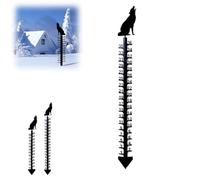 Medidor de nieve de 36 pulgadas para exteriores, medidor de nieve de hierro mejorado, palo de medición de nieve de lobo, barra de medición de profundidad de nieve de Navidad para patio, césped, jardín