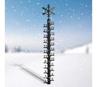 Medidor de nieve de metal con parte superior de copo de nieve, palo de medición de nieve de 24 pulgadas para jardines de invierno y espacios al aire libre