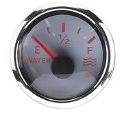 Medidor de Nivel de Agua, 52 mm/2 Pulgadas Medidores de Nivel de Agua 9-30 V Alarma Inteligente para Yates Embarcaciones Barco Marino RV 0-190ohm Sensor Europeo(Blanco)