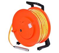 Medidor de nivel de agua, medidor de nivel de aguas subterráneas, medidor de profundidad de pozo de 10 a 300 m, indicador de nivel de agua de pozo con sonda fija y cinta de acero, para pozos(300m)