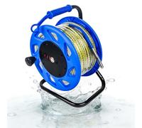 Medidor de nivel de agua subterránea, medidor de nivel de agua de pozo de 30-300 m, indicador de niveles de agua subterránea de alta precisión con sonda fija y cinta de acero, para pozos