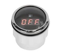 Medidor de nivel de combustible de 2 pulgadas pantalla digital LED alarma de luz roja inteligente 13% para coche de barco marino(Estándares americanos Negro 240-33Ω)