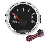 Medidor de nivel de combustible medidor de nivel de tanque de aceite de 52 mm/2 pulgadas medidor de puntero de señal de 0-190ohm para coche de barco marino(Marco plateado con esfera negra)