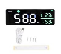 Medidor de nivel de sonido LED grande de 11 pulgadas Monitor de humedad temperatura de decibelios de ruido montable en la pared con alarma para la construcción de oficinas en el