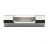Medidor de nivel de tira de 0,02 mm/m, nivel de burbuja portátil para proyectos de construcción y bricolaje, diseño compacto de 85 x 20 x 20 mm con líquido blanco transparente/verde, barra de acero