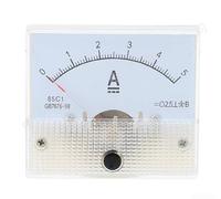 Medidor de panel analógico 85C1 para voltaje CC 0-30V/50V y corriente 0-5A/10A, cumple con GB/T7676-98, tamaño de montaje de 65 mm × 56 mm, blanco transparente (0-5A)