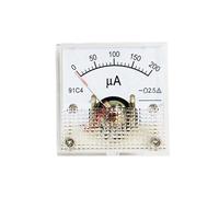Medidor de panel analógico de clase 91C4, amperímetro CC de 50 uA, 100 uA, 200 uA, 300 uA y 500 uA (1 unidad)(Plus or Minus 300uA)