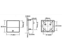 Medidor de panel analógico de tensión 15v dc / 70 x 60mm