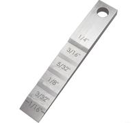 Medidor de peldaños para soldadura de espaciado de tuberías, cuña de acero inoxidable de 6 pasos con medidas grabadas (1/16 a 1/4 pulgadas), para construcción naval y fabricación