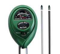 Medidor de pH de suelo, 3 en 1, probador de suelo de plantas, probador de luz y pH de acidez, kit de probador de suelo vegetal para jardín, interior y exterior (no necesita batería)