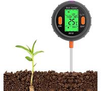 Medidor de pH del Suelo,Professional 4 In1 LCD Temperature Sunlight Moisture PH Garden Soil Tester Meter, Medidor de Humedad para Plantas, Jardín, Granja, Interior, Exterior