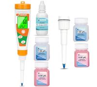 Medidor de pH para Alimentos con Sonda de Repuesto y Solución de Calibración de pH (4.00 y 7.00) para pan de mMasa Madre, Kombucha y Conservas