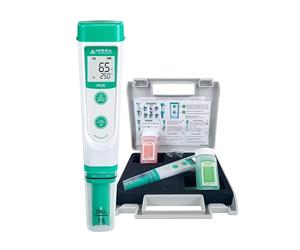 Medidor de pH PH20 de Apera Instruments, medidor de bolsillo (precisión ± 0,1 pH, rango de medición pH 0-14, resistente al agua, indicador de temperatura) Juego con soluciones de calibración