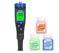 Medidor de pH, probador de sal para piscina, 5 en 1, probador de TDS EC pH con líquidos calibración, medidor ppm pH para piscina agua salada, acuario, spa, hidroponía, cerveza
