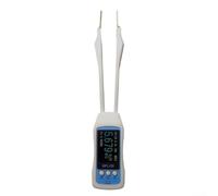 Medidor de pinzas de puente LCR para componentes SMD con pruebas multifrecuencia de 100 Hz 1 KHz 10 kHz para medición de capacitancia de inductancia y resistencia en entornos de laboratorio o taller