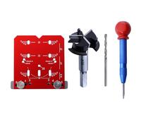 Medidor de posicionamiento de bisagra de aluminio profesional con borde ajustable de 35 mm para puerta de armario roja, herramienta de montaje con guía de marcado de bisagra