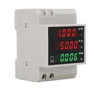 Medidor de potencia digital y monitor de energía para CA 80-300 V y 0-100 A - Monitor de uso de electricidad de montaje en riel DIN con voltaje, corriente, frecuencia de