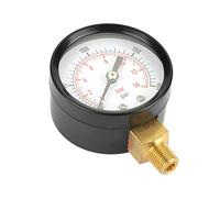 Medidor de presión, 0-200 psi / 0-14 bar Manómetro de metal de doble escala Agua Aire Aceite Dial Medidor de presión NPT Conexión de rosca de 1/8 "