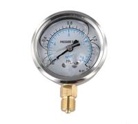 Medidor de presión de acero inoxidable 60mm Probador hidráulico de aceite de agua 0-2.5MPa Escala dual para rosca m14 para bomba industrial (0 ~ 1.6MPa)