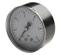 Medidor de presión de agua y aire de acero inoxidable 0-6 bar con conector de latón NPT de 1/4 pulgadas, esfera fácil de leer para hidráulica industrial y neumática