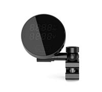 Medidor de Presión de Neumáticos para Moto, pantalla de presión, voltaje y hora, aluminio T6063 negro resistente y flexible - Reduce riesgos de conducción, ajuste 360º, uso en