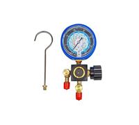 Medidor de presión de refrigerante de 2 vías, medidor de fluoruro, herramientas de HVAC(Blue)